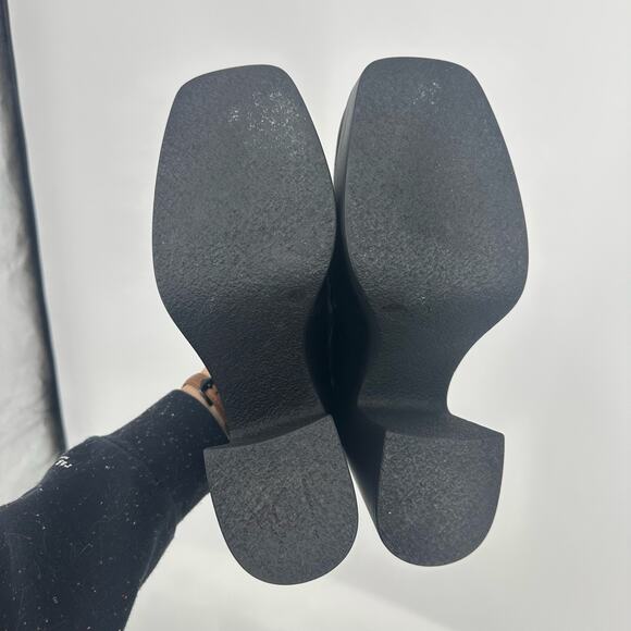 Free People Zoe Platform Loafers Size 41 US 11 Black Chinky Y2K Leather - Picture 8 of 12